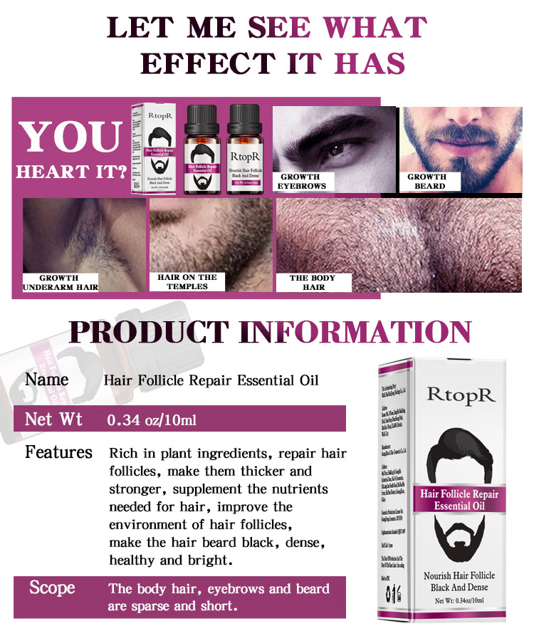 RtopR Beard and Hair Repair Oil and Conditioner