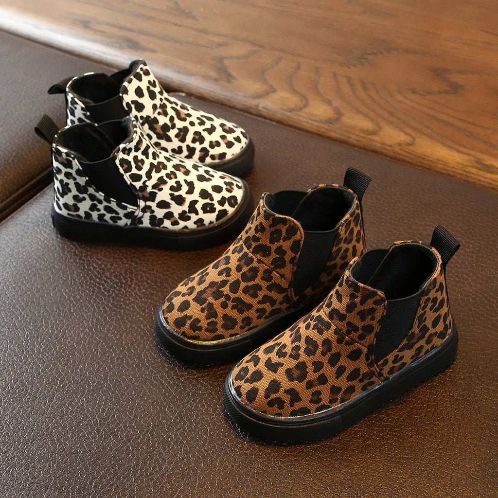 Fashionable Leopard Print Warm Winter Boots for Kids