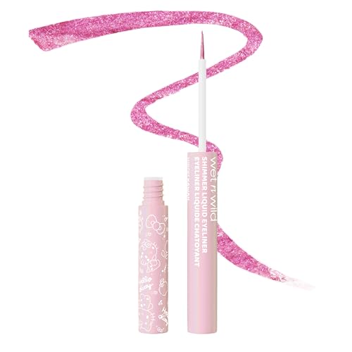 wet n wild Hello Kitty Shimmer Liquid Eyeliner Richly Pigmented Iridescent Pearl Particles Smooth & Easy Brush Application Cruelty-Free & Vegan - Kawaii