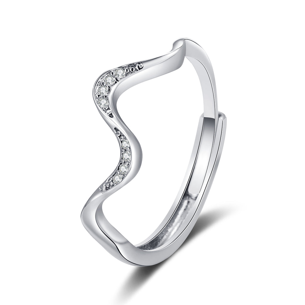 Water Wave Silver Ring in Fashion Design