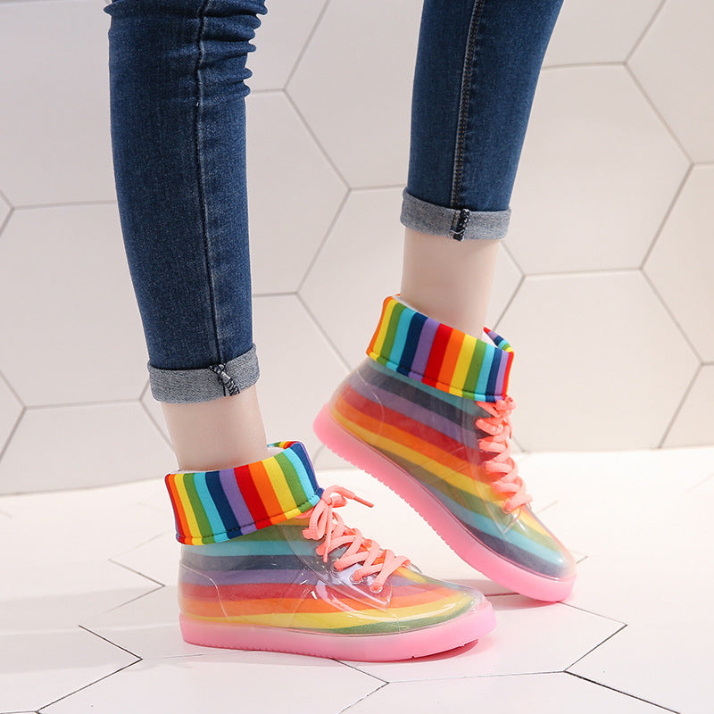 Fashionable Waterproof Jelly Rain Boots for Women