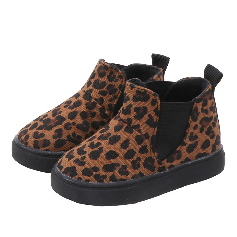 Fashionable Leopard Print Warm Winter Boots for Kids
