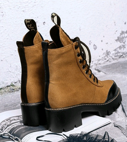 Fashionable Lace-Up Flat Ankle Boots for Women