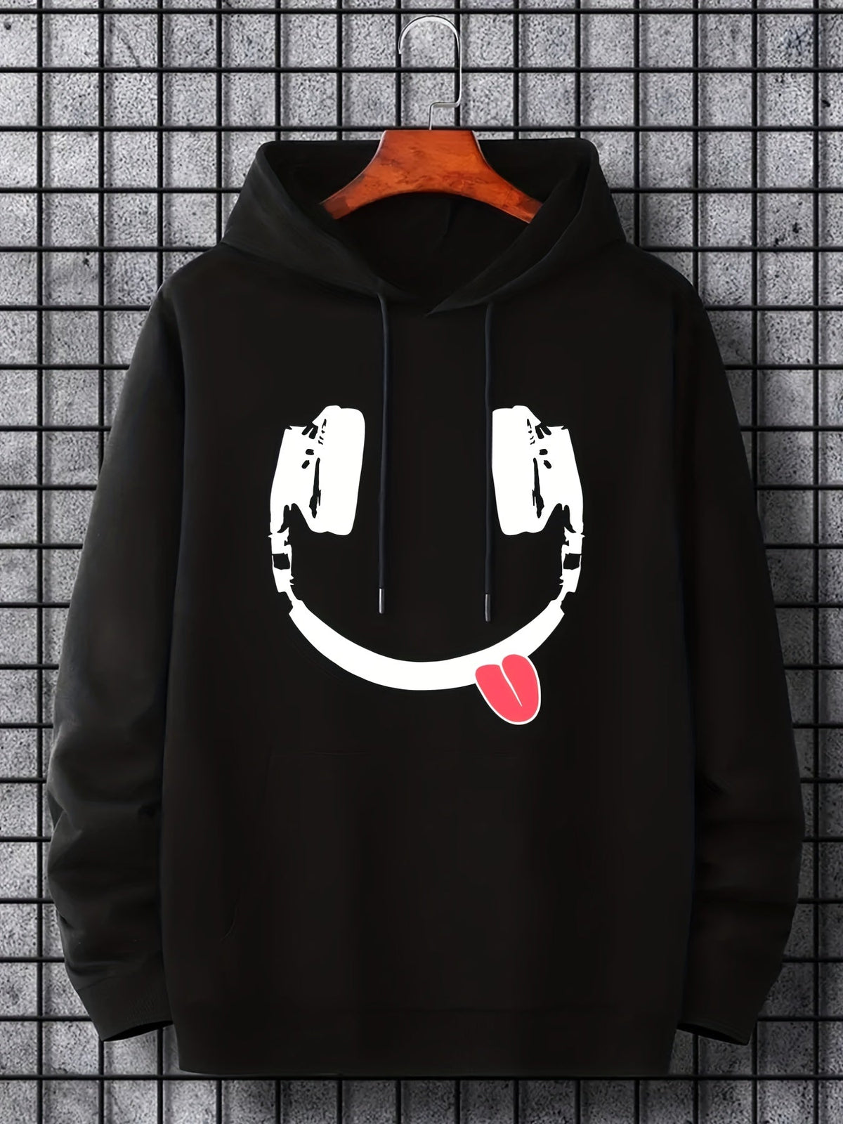 Men's Printed Drawstring Hoodie