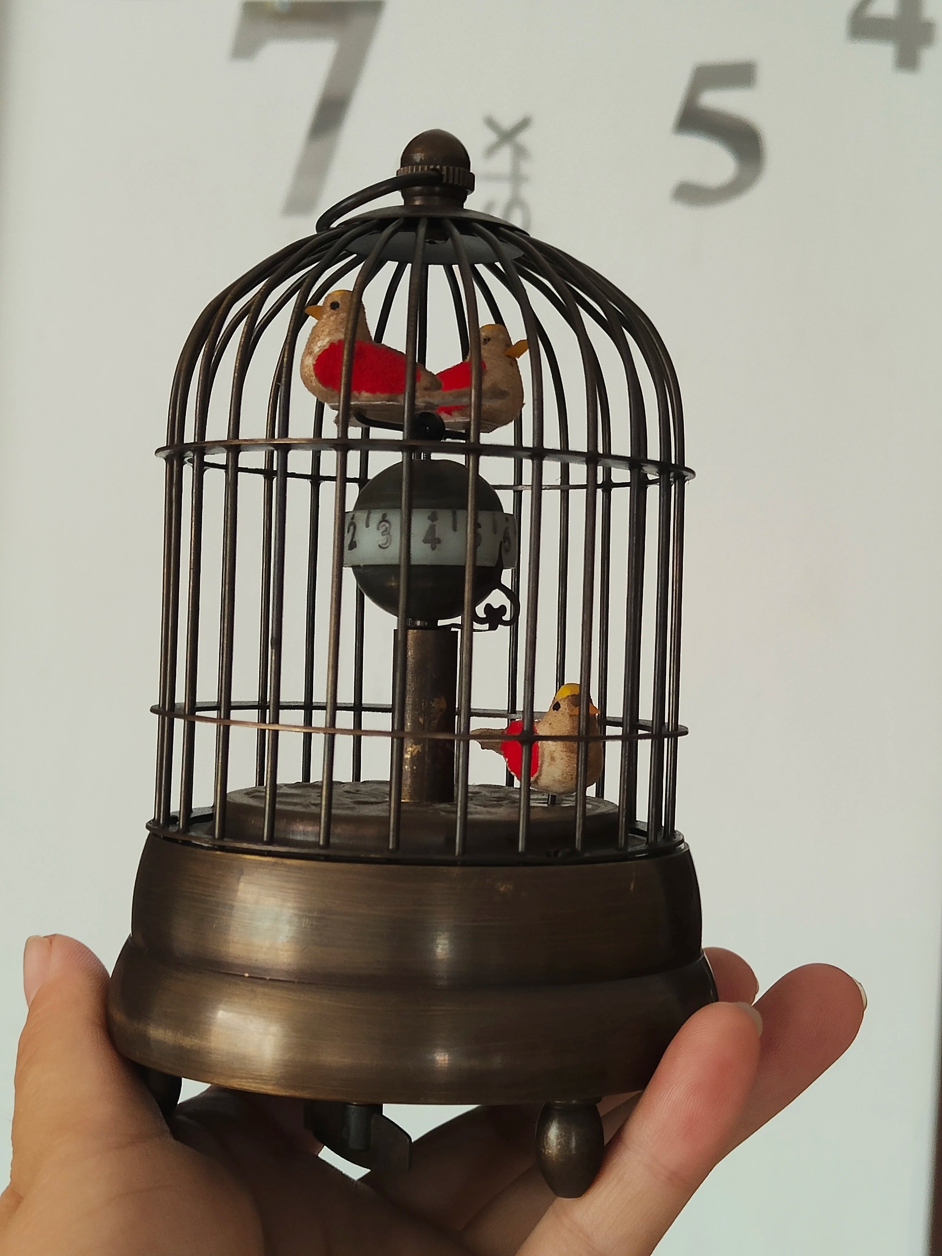 China brass Western clocks birdcage clocks mechanical clocks European retro ornaments collection