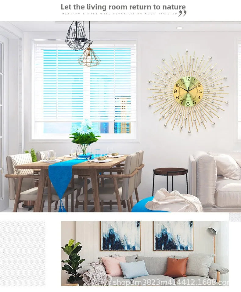 Creative simple clocks gypsy stars decorative living room wall clocks household silent clocks wall-mounted art Home Decoration