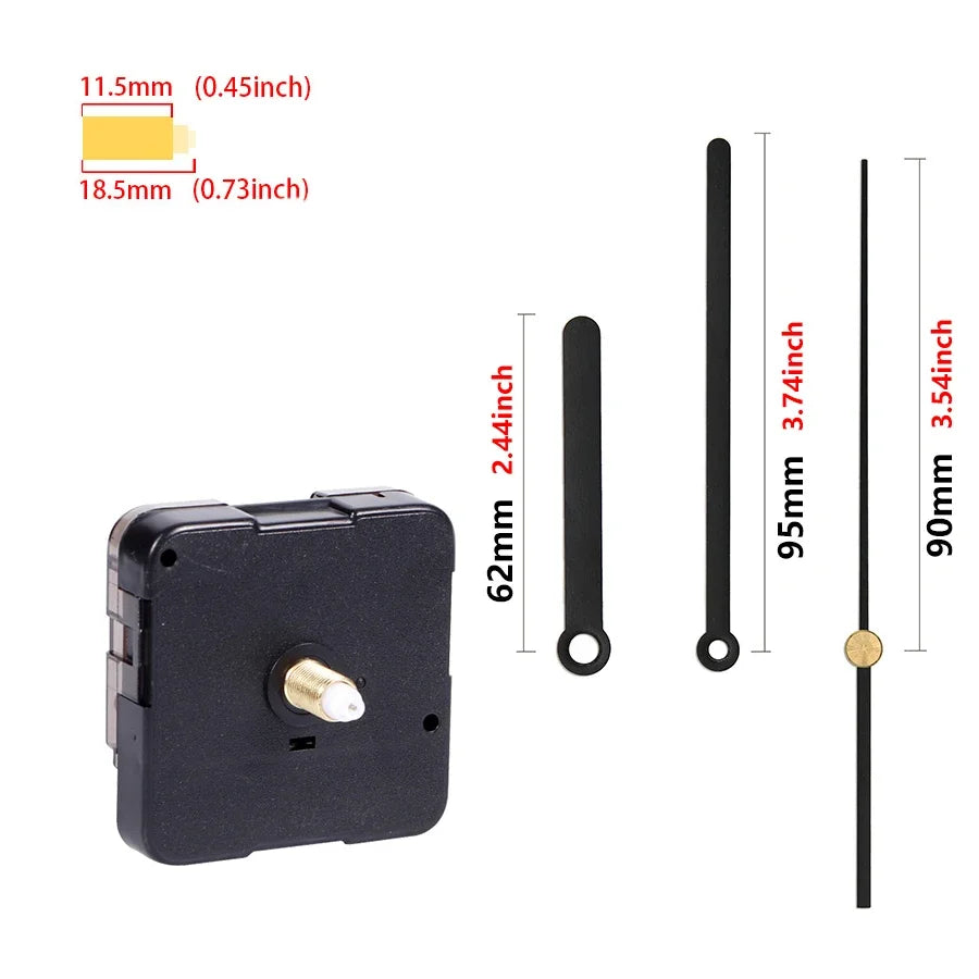 Clock Mechanism Silent Quartz Movement Machine Wall Hands Pointer Set Clockwork Table Long Shaft DIY Watches Repair Parts