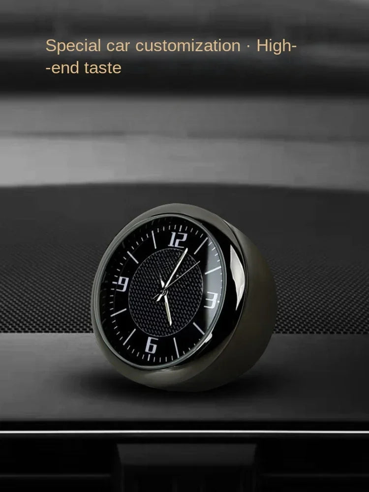 Car Clock Luminous Mini Automobiles Internal Stick-On Digital Watch Mechanics Quartz Clocks Auto Ornament 40mm 43mm