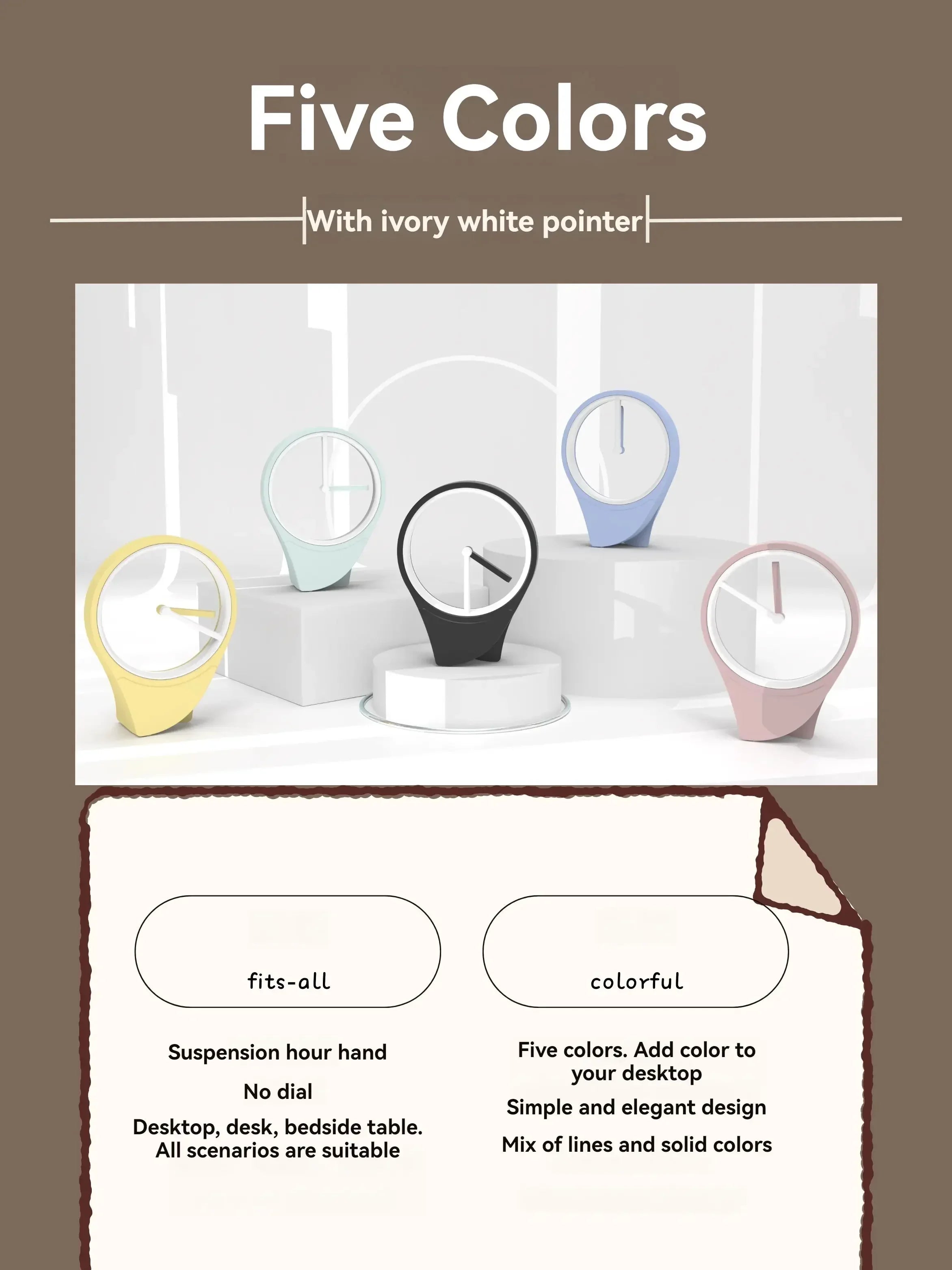 Modern Floating Dial-Free Clock Creative Simple Desktop Decoration Small Clock for Home and Office Ornament Black Technology