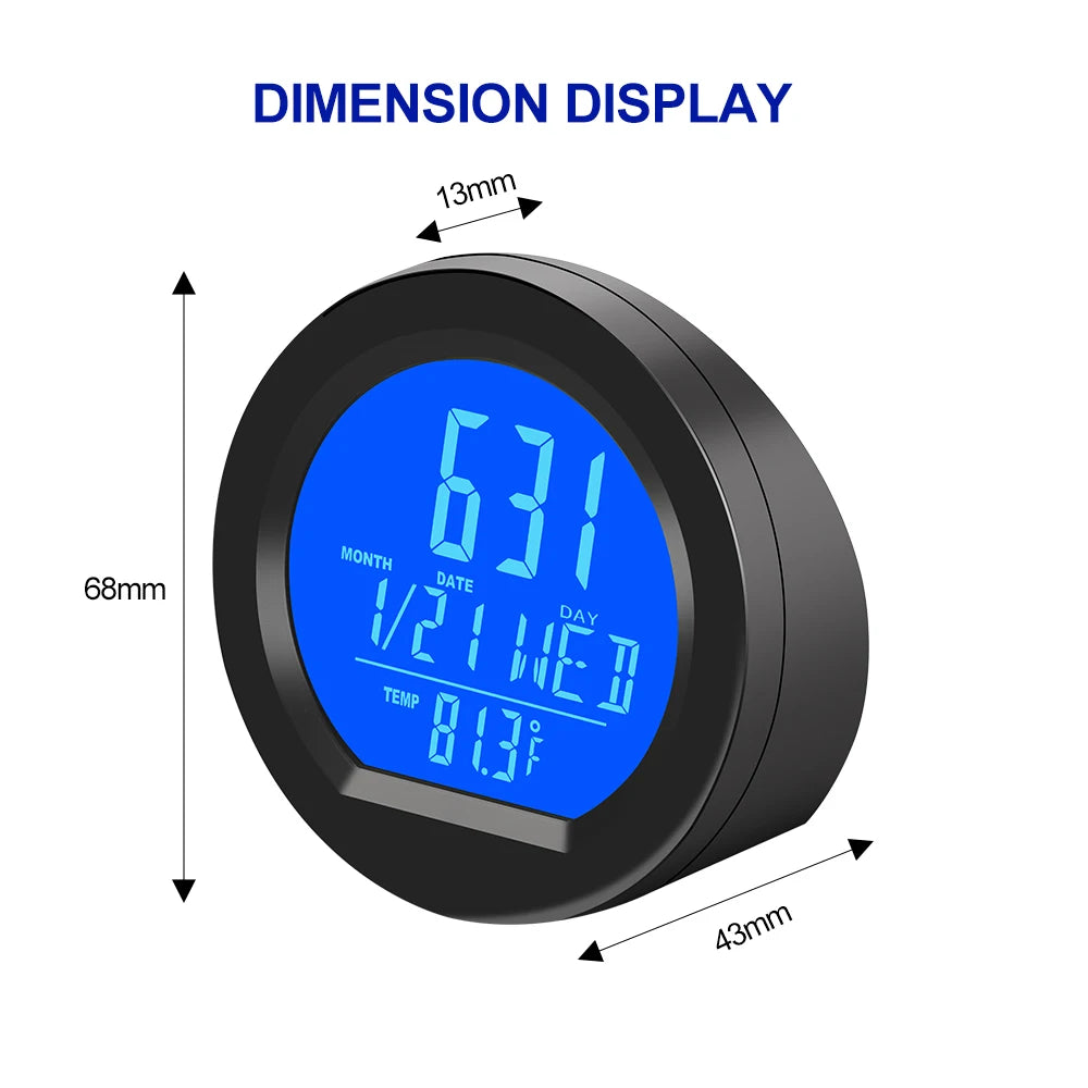 Kebidumei Solar Car Clocks For Dashboard Digital LCD Clock Date Week Temperature Time Display Clocks Backlight Electronic Screen