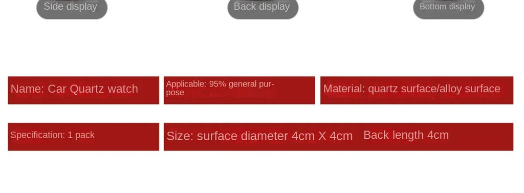 Car Clock Luminous Mini Automobiles Internal Stick-On Digital Watch Mechanics Quartz Clocks Auto Ornament 40mm 43mm
