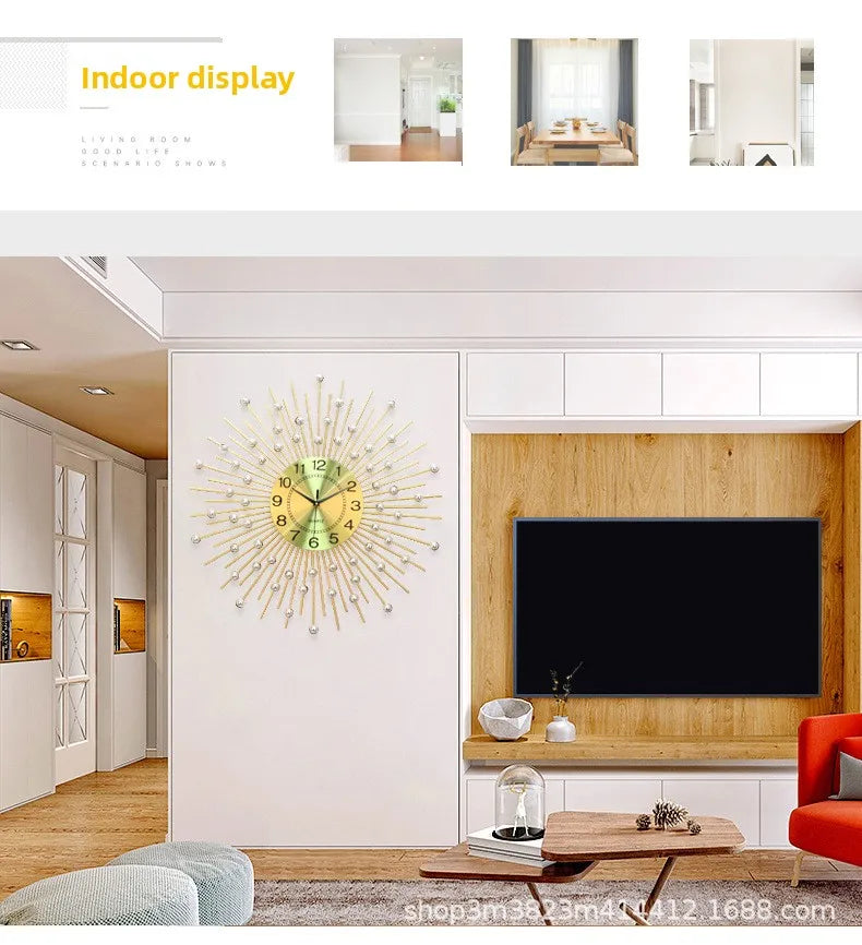 Creative simple clocks gypsy stars decorative living room wall clocks household silent clocks wall-mounted art Home Decoration
