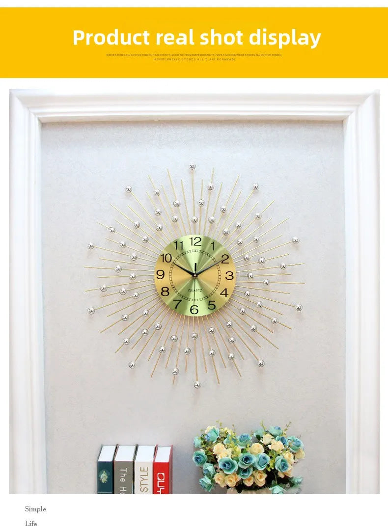 Creative simple clocks gypsy stars decorative living room wall clocks household silent clocks wall-mounted art Home Decoration