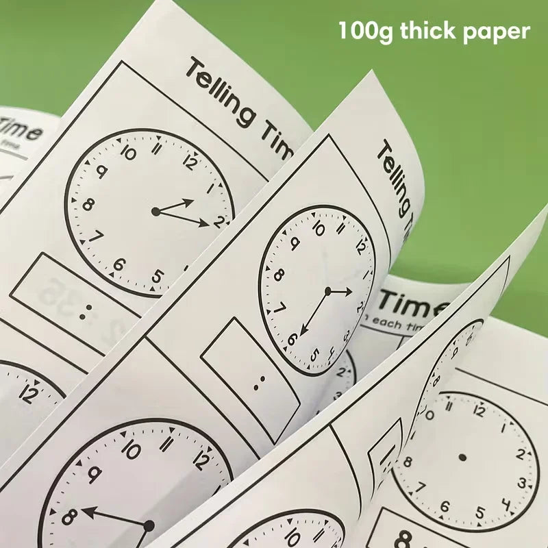 Telling Time Workbook for Kids - Master Analog & Digital Clocks in 30 Days,Daily Practice Worksheets with Interactive Activities