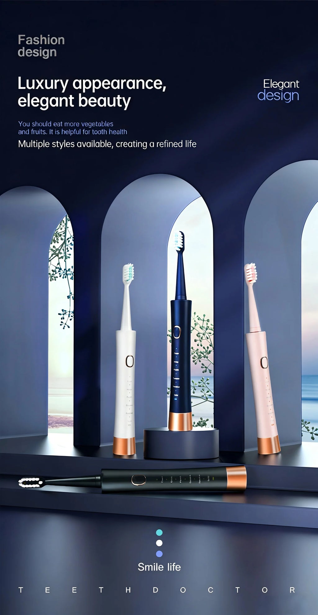 DR.GOOD Sonic Electric Toothbrush for Adults, Soft Bristles, USB Rechargeable, 5 Modes, Oral Care for Men & Women.