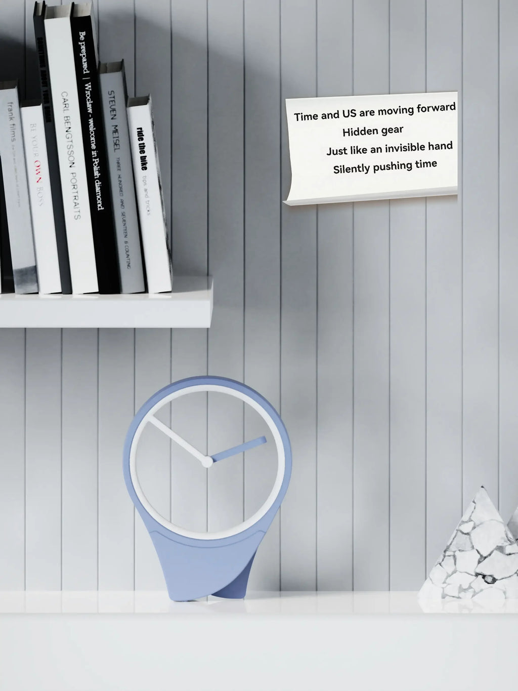 Modern Floating Dial-Free Clock Creative Simple Desktop Decoration Small Clock for Home and Office Ornament Black Technology
