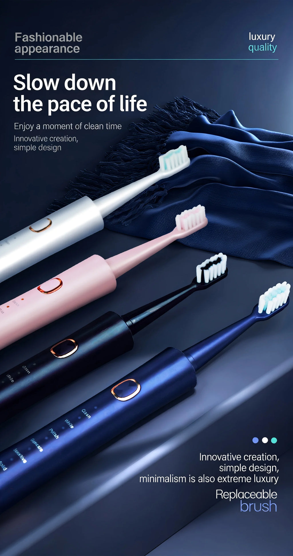 DR.GOOD Sonic Electric Toothbrush for Adults, Soft Bristles, USB Rechargeable, 5 Modes, Oral Care for Men & Women.