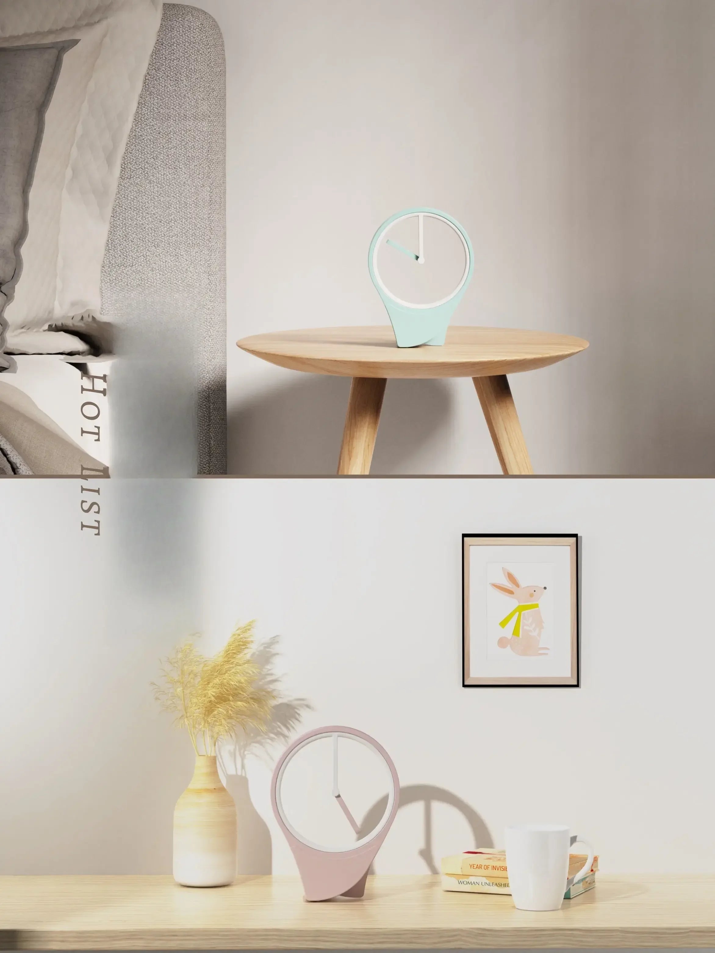 Modern Floating Dial-Free Clock Creative Simple Desktop Decoration Small Clock for Home and Office Ornament Black Technology