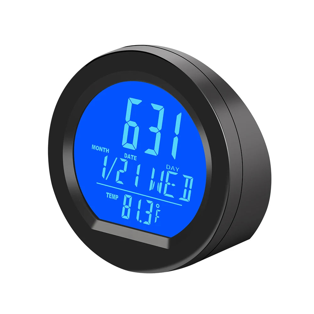 Kebidumei Solar Car Clocks For Dashboard Digital LCD Clock Date Week Temperature Time Display Clocks Backlight Electronic Screen