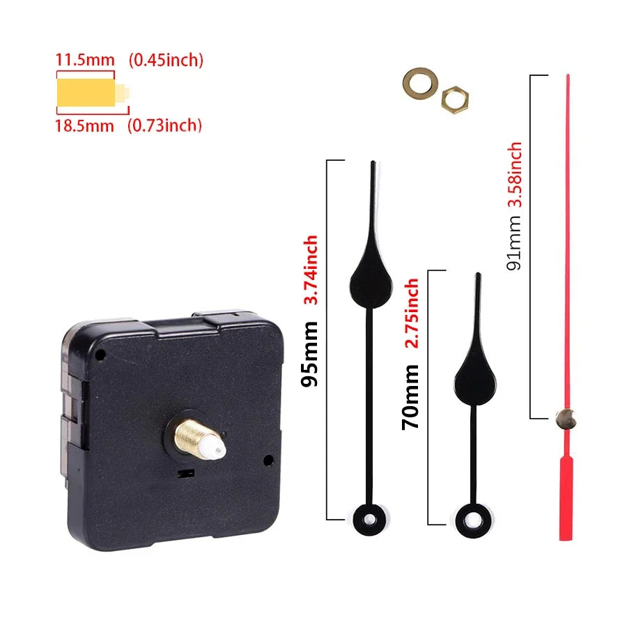 Clock Mechanism Silent Quartz Movement Machine Wall Hands Pointer Set Clockwork Table Long Shaft DIY Watches Repair Parts