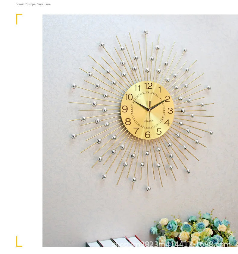 Creative simple clocks gypsy stars decorative living room wall clocks household silent clocks wall-mounted art Home Decoration