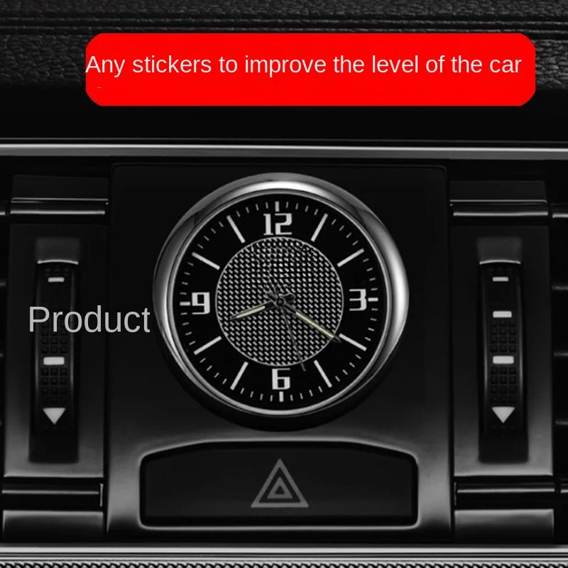 Car Clock Luminous Mini Automobiles Internal Stick-On Digital Watch Mechanics Quartz Clocks Auto Ornament 40mm 43mm