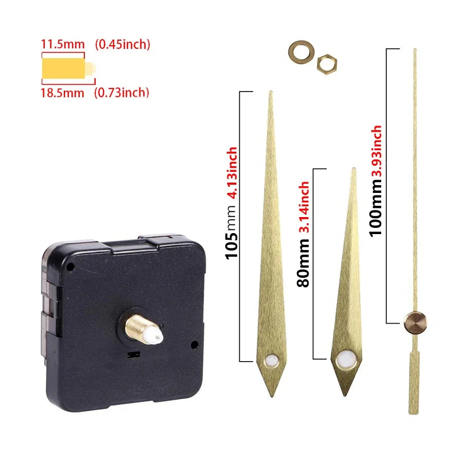 Clock Mechanism Silent Quartz Movement Machine Wall Hands Pointer Set Clockwork Table Long Shaft DIY Watches Repair Parts