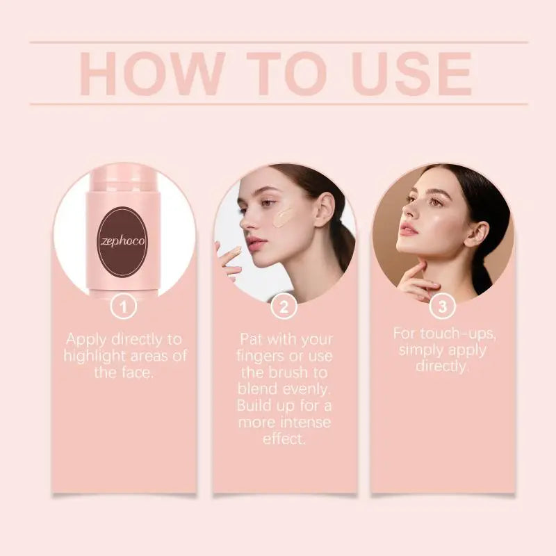 Makeup Stick for Contour Highlight and Blush Dual Ended Hydrating Long Lasting Formula for Easy Daytime Look
