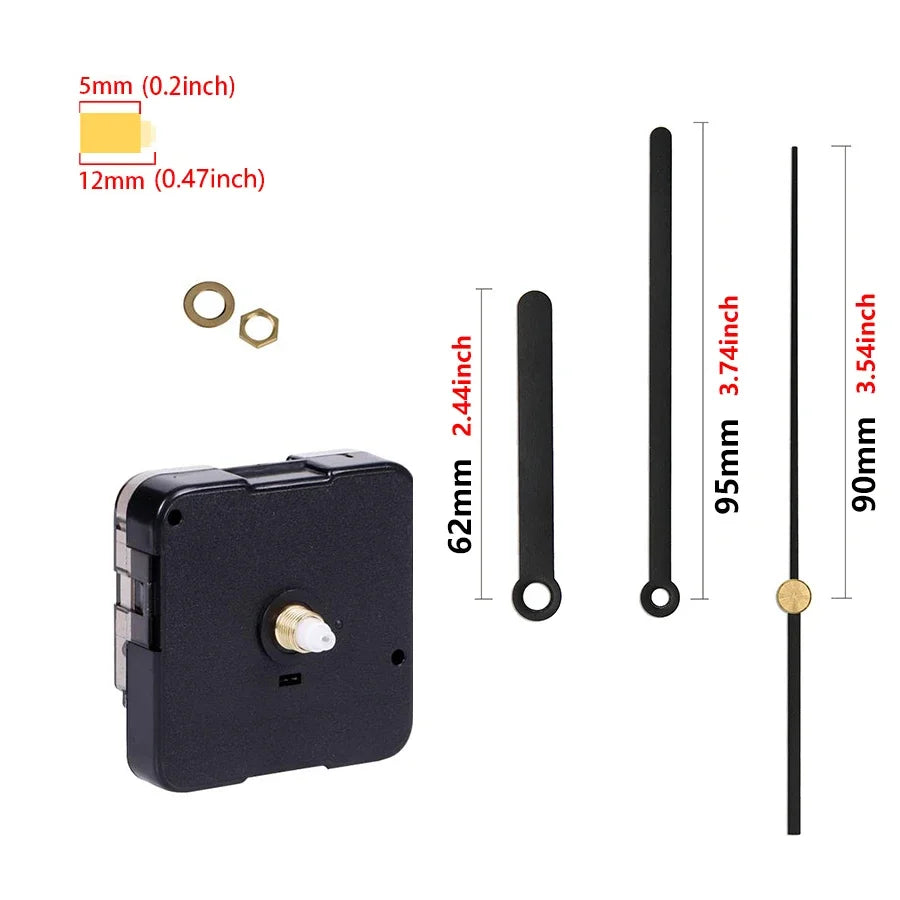 Clock Mechanism Silent Quartz Movement Machine Wall Hands Pointer Set Clockwork Table Long Shaft DIY Watches Repair Parts