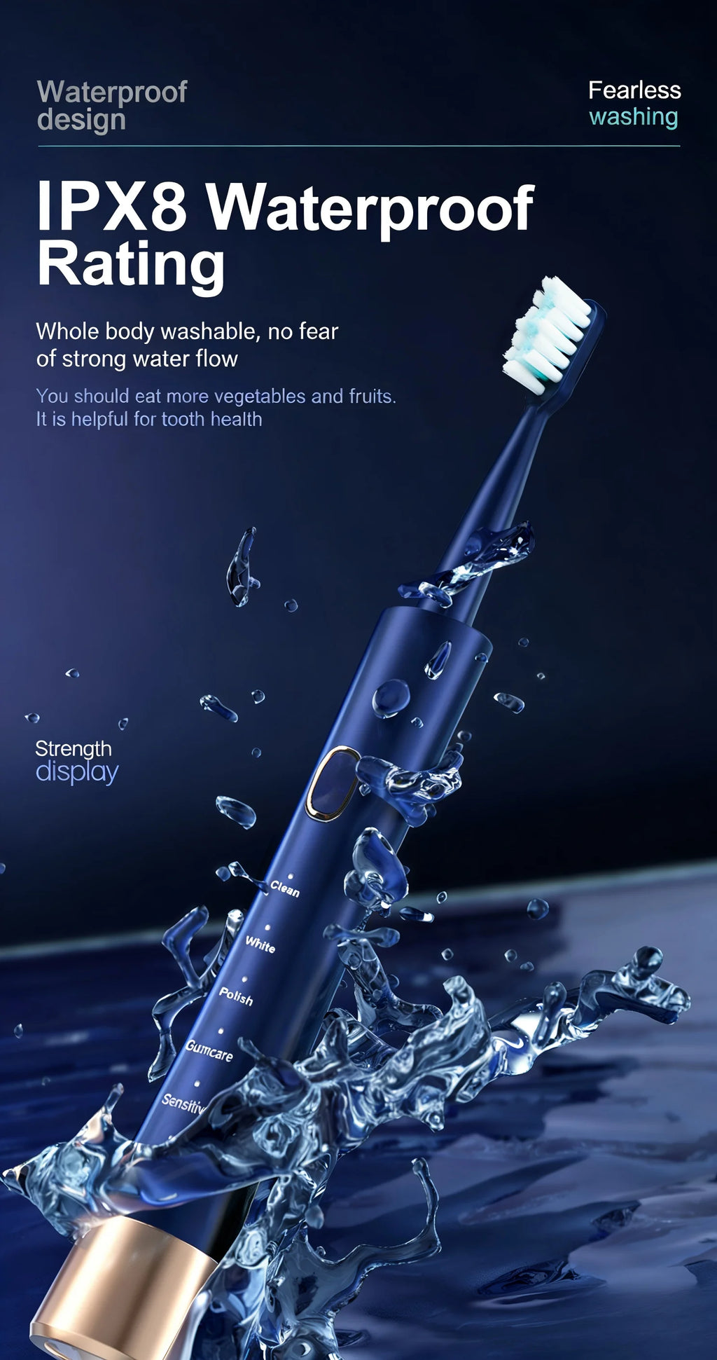 DR.GOOD Sonic Electric Toothbrush for Adults, Soft Bristles, USB Rechargeable, 5 Modes, Oral Care for Men & Women.