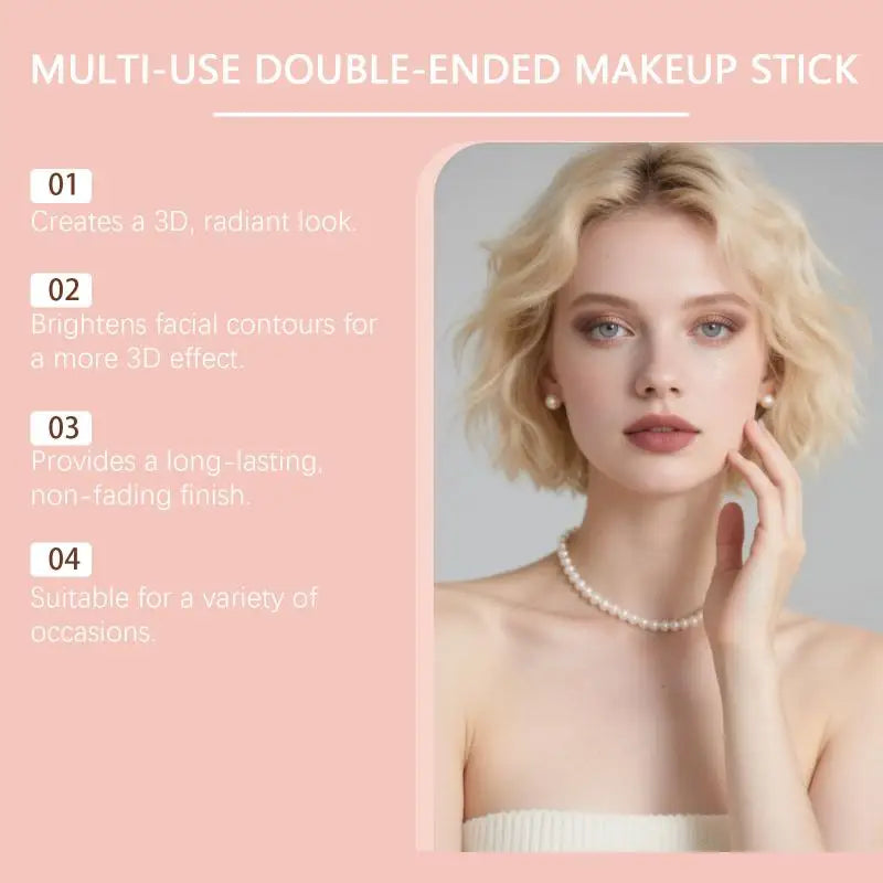Makeup Stick for Contour Highlight and Blush Dual Ended Hydrating Long Lasting Formula for Easy Daytime Look