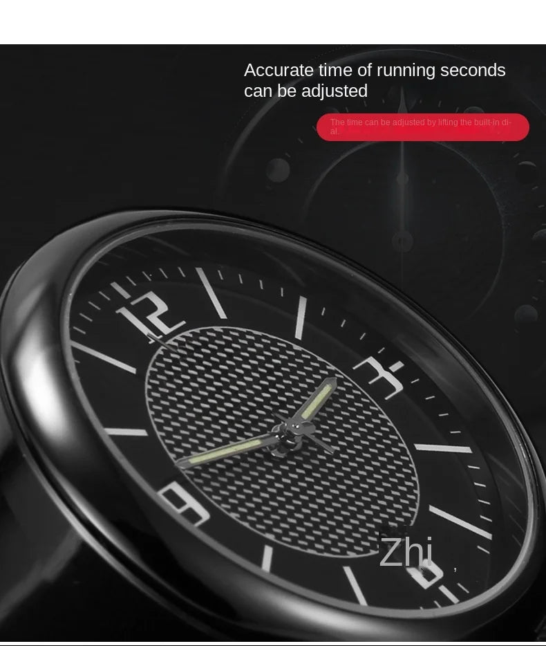 Car Clock Luminous Mini Automobiles Internal Stick-On Digital Watch Mechanics Quartz Clocks Auto Ornament 40mm 43mm