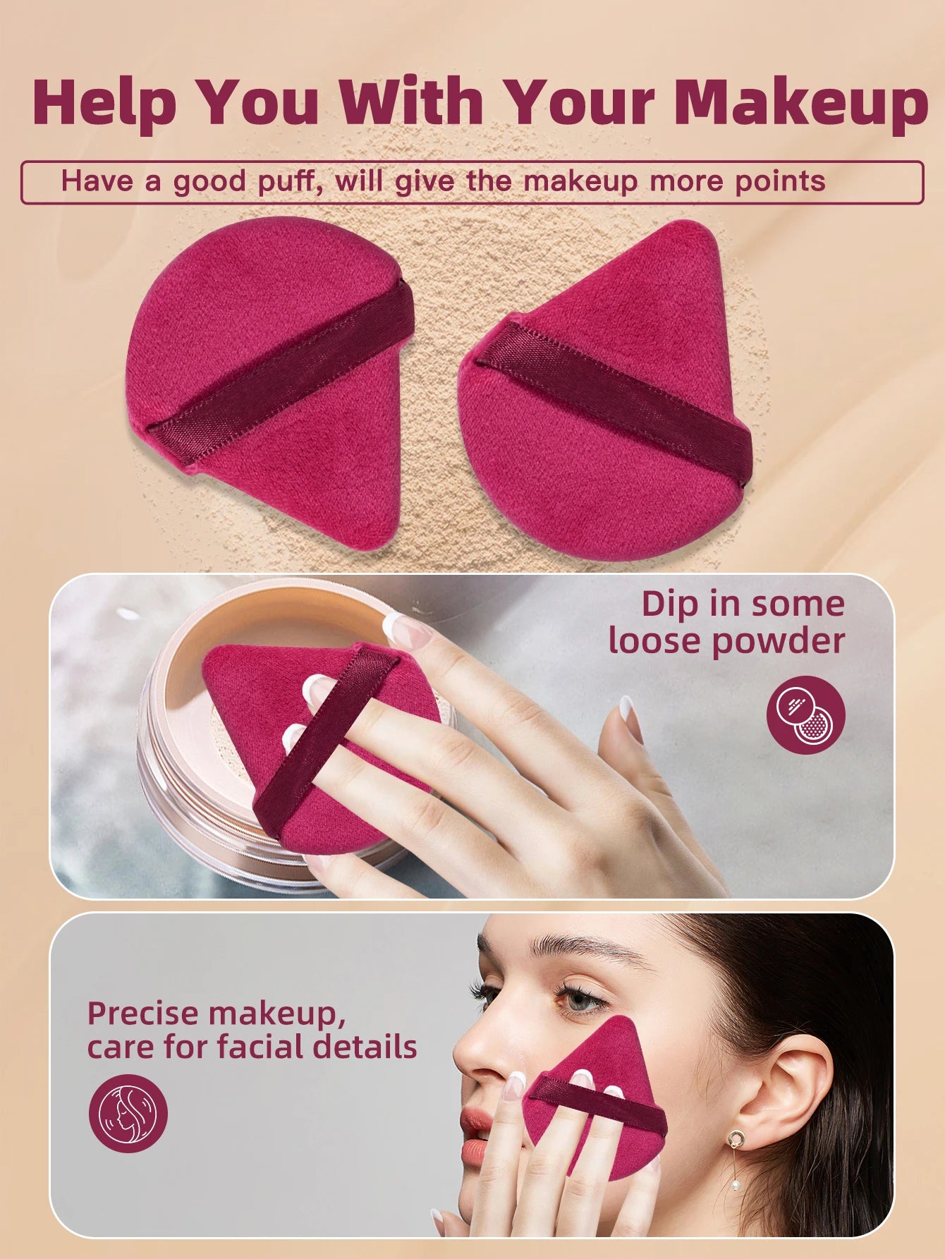 56PCS Makeup Tools：36PCS Makeup brush set+4PCS Makeup Tools+8PCS Makeup Sponges+8PCS Powder Puffs