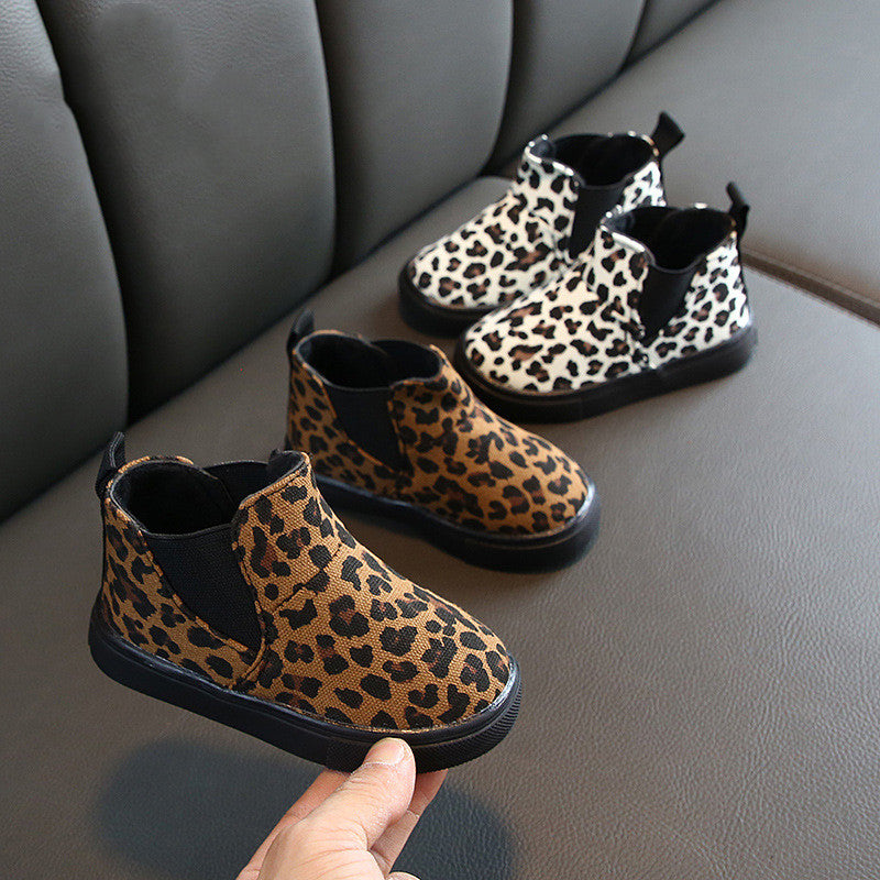 Fashionable Leopard Print Warm Winter Boots for Kids