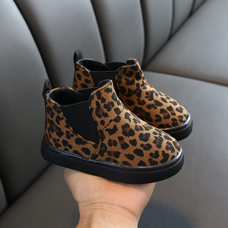 Fashionable Leopard Print Warm Winter Boots for Kids