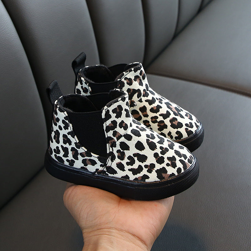 Fashionable Leopard Print Warm Winter Boots for Kids