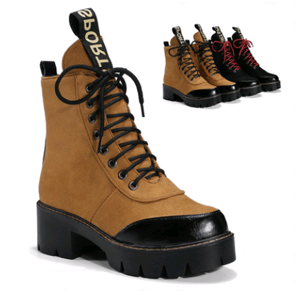 Fashionable Lace-Up Flat Ankle Boots for Women