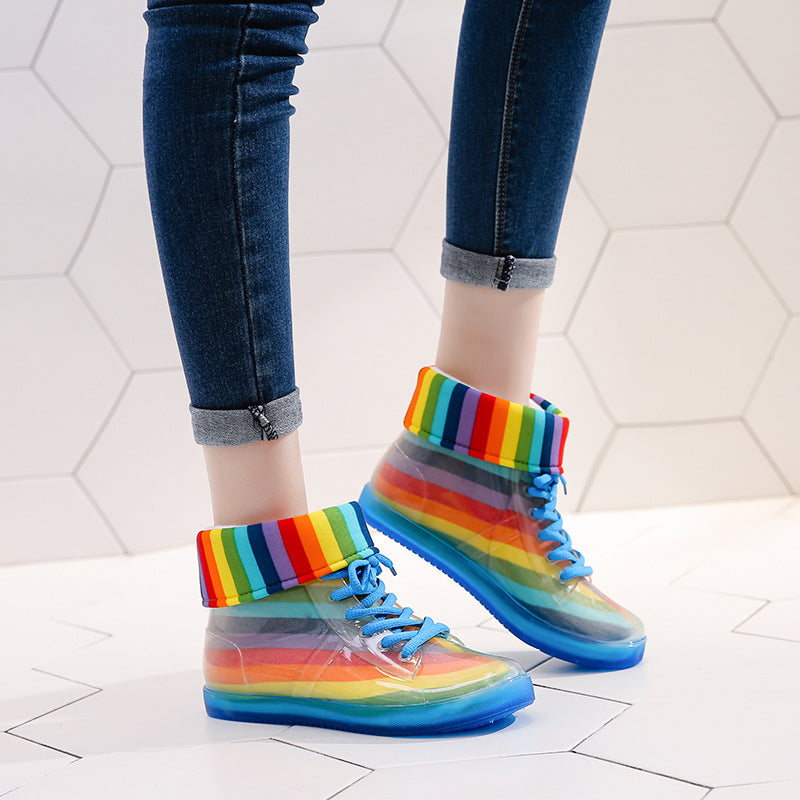 Fashionable Waterproof Jelly Rain Boots for Women